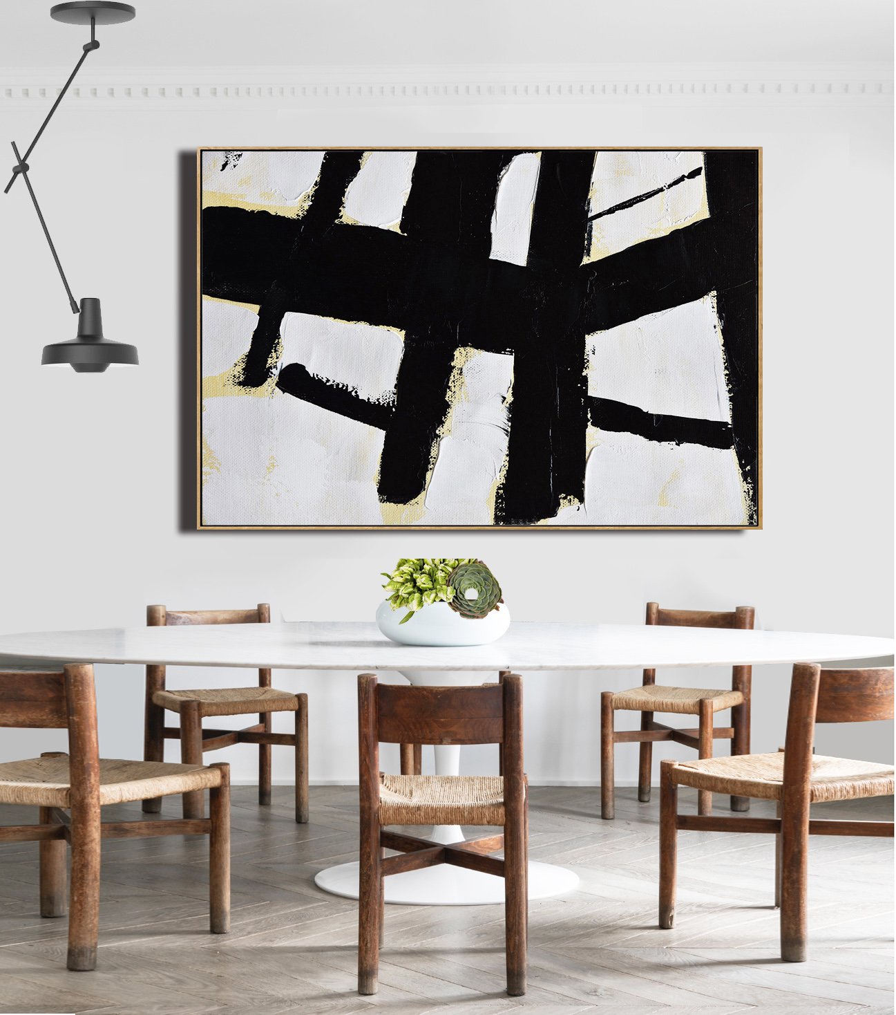 Horizontal Palette Knife Minimalist Art #C25Z